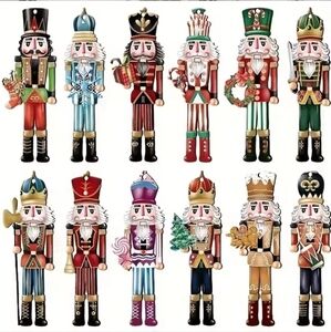 12 Festive Nutcracker Soldier Collection - Multicolor Set